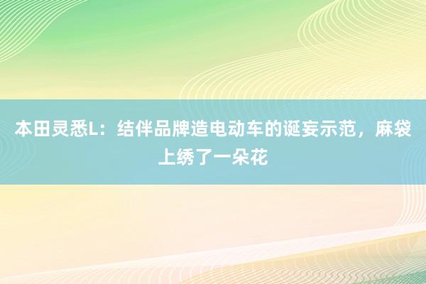 本田灵悉L：结伴品牌造电动车的诞妄示范，麻袋上绣了一朵花