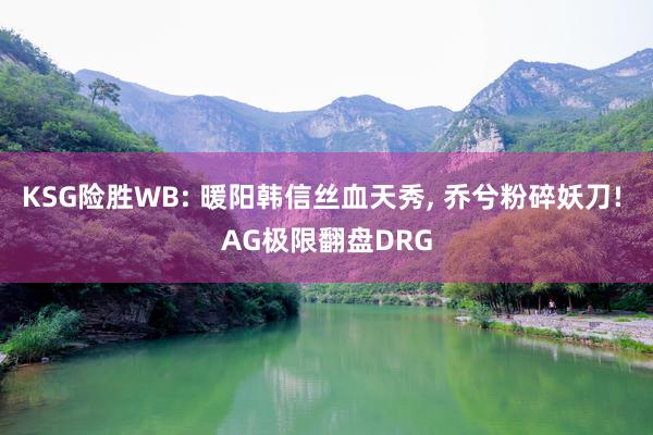 KSG险胜WB: 暖阳韩信丝血天秀, 乔兮粉碎妖刀! AG极限翻盘DRG